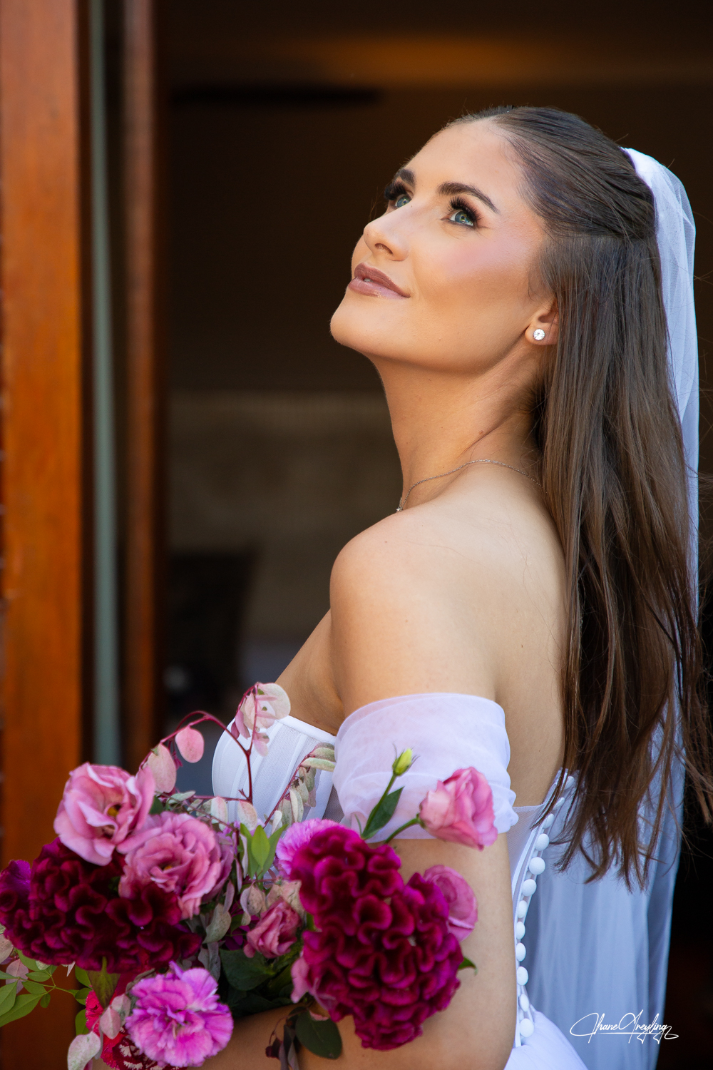 Sarah bridal portrait with flowers